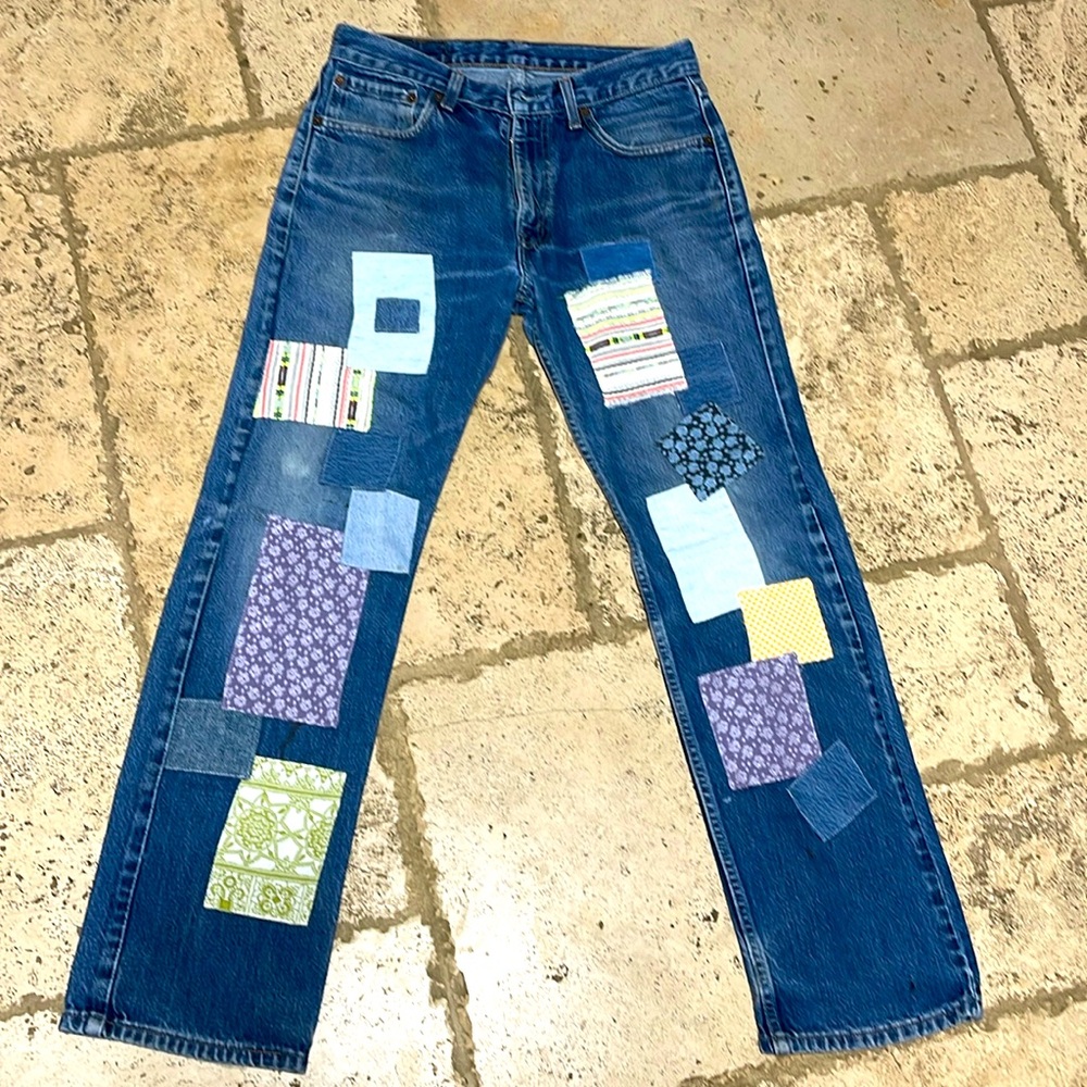 Men’s 561 vintage 90’s  patch work denim Levi’s Size 32x32